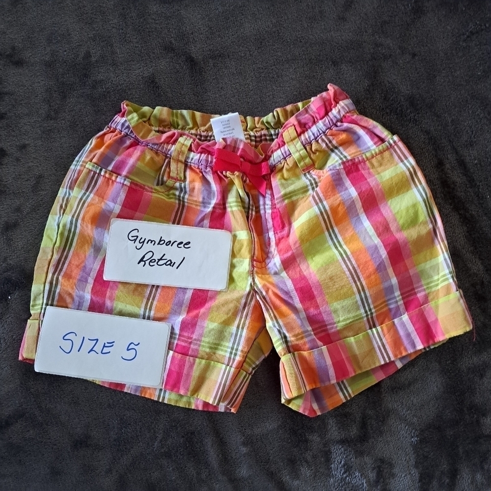 Gymboree girls size 5 plaid elastic waist shorts VGUC